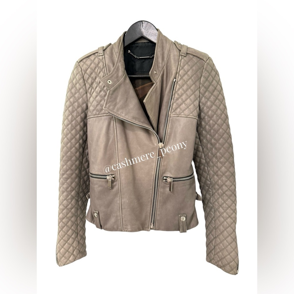 Barbara Bui Lambskin Leather Biker Jacket Size 36 - Picture 2 of 13